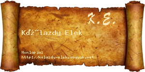 Kálazdy Elek névjegykártya